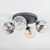 Koyoto Plafones, Luminarias esféricas Colores ámbar, Transparente, Ahumado, 4 luces