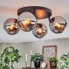 Koyoto Plafones, Luminarias esféricas Cromo, Ahumado, 4 luces