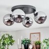 Koyoto Plafones, Luminarias esféricas Cromo, Ahumado, 4 luces