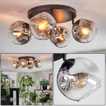 Ripoll Plafones, Luminarias esféricas Colores ámbar, Transparente, 4 luces