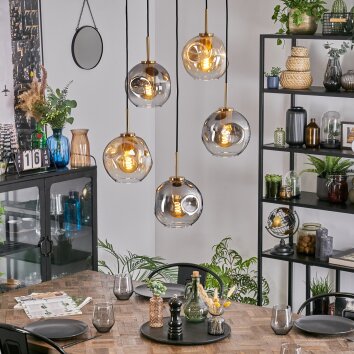 Ripoll Lámparas suspendidas, Luminarias esféricas, Lámparas colgantes dorado, Negro, 5 luces