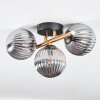 Chehalis Plafones, Luminarias esféricas dorado, Negro, 3 luces
