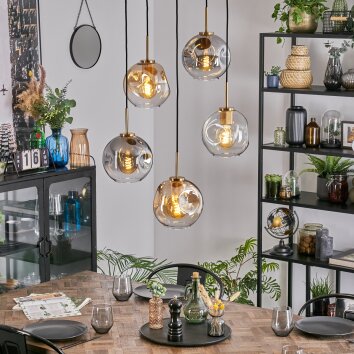 Ripoll Lámparas suspendidas, Luminarias esféricas, Lámparas colgantes dorado, Negro, 5 luces