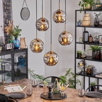 Ripoll Lámparas suspendidas, Luminarias esféricas, Lámparas colgantes dorado, Negro, 5 luces