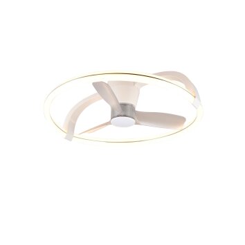 Lámparas Reality mit lámpara ventilador de techo LED Blanca, 1 luz, Mando a distancia