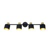 Lámparas Trio Eva Spot techo Negro-dorado, 4 luces
