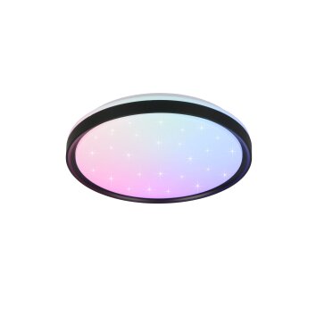 Lámparas Reality Solit Plafones LED Negro, 1 luz, Mando a distancia, Cambia de color