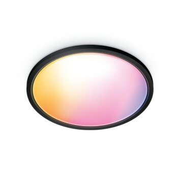 Lámparas Philips SuperSlim Plafones LED Negro, 1 luz, Cambia de color