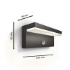 Lámparas Philips Bustan Aplique de exterior LED Antracita, 1 luz, Sensor de movimiento