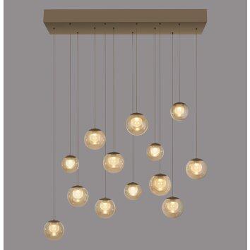 Lámparas Paul Neuhaus Popup Lámparas colgantes LED Bronce, 13 luces, Mando a distancia