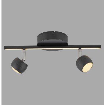 Lámparas Leuchten Direkt JARIK Plafones LED Negro, 3 luces