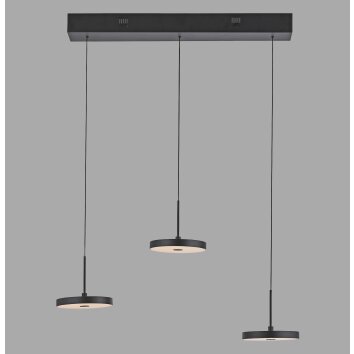 Lámparas Leuchten Direkt PLATA Lámparas colgantes LED Negro, 3 luces