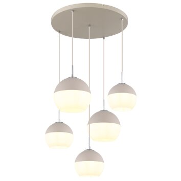 Lámparas Globo Lighting Ragusa Lámparas suspendidas Cromo, Blanca, 5 luces