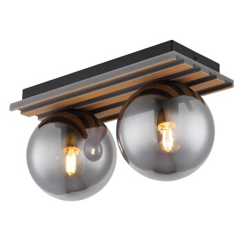 Lámparas Globo Lighting Parsons Plafones Crudo, Negro, 2 luces