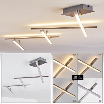 Lacure Lámpara de Techo LED Níquel-mate, 5 luces