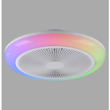 Lámparas Leuchten Direkt mit lámpara ventilador de techo LED Blanca, 1 luz, Mando a distancia