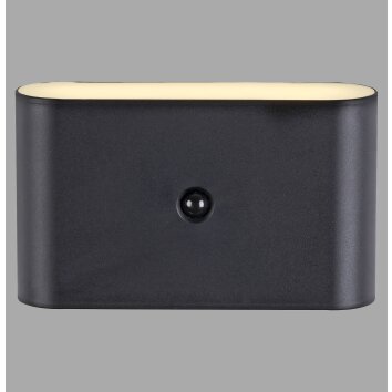 Lámparas Leuchten Direkt ZIDDY Apliques LED Negro, 2 luces, Sensor de movimiento