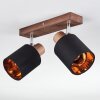 Fallhagen Plafones, Spot techo Cromo, Madera oscura, 2 luces