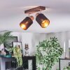 Fallhagen Plafones, Spot techo Cromo, Madera oscura, 2 luces