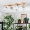 Fallhagen Plafones, Spot techo Cromo, Madera clara, 4 luces