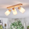 Fallhagen Plafones, Spot techo Cromo, Madera clara, 3 luces