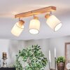 Fallhagen Plafones, Spot techo Cromo, Madera clara, 3 luces