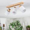 Fallhagen Plafones, Spot techo Cromo, Madera clara, 3 luces