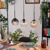 Koyoto Lámparas suspendidas, Luminarias esféricas, Lámparas colgantes Crudo, Negro, 3 luces