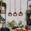 Koyoto Lámparas suspendidas, Luminarias esféricas, Lámparas colgantes Crudo, Negro, 3 luces