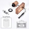Fallhagen Plafones, Spot techo Cromo, Madera oscura, 1 luz