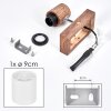 Fallhagen Apliques, Spot de pared Cromo, Madera oscura, 1 luz