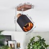 Fallhagen Plafones, Spot techo Cromo, Madera oscura, 1 luz
