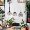 Koyoto Lámparas suspendidas, Luminarias esféricas, Lámparas colgantes Crudo, Negro, 3 luces