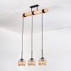 Koyoto Lámparas suspendidas, Luminarias esféricas, Lámparas colgantes Crudo, Negro, 3 luces