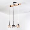 Koyoto Lámparas suspendidas, Luminarias esféricas, Lámparas colgantes Crudo, Negro, 3 luces