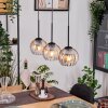 Koyoto Lámparas suspendidas, Luminarias esféricas, Lámparas colgantes Crudo, Negro, 3 luces