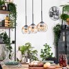 Koyoto Lámparas suspendidas, Luminarias esféricas, Lámparas colgantes Crudo, Negro, 3 luces