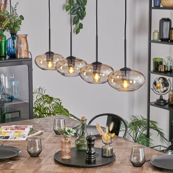 Mertola Lámparas suspendidas, Lámparas colgantes Colores ámbar, Transparente, 4 luces