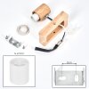 Fallhagen Apliques, Spot de pared Cromo, Madera clara, 1 luz