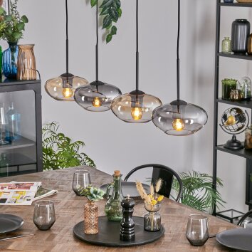 Mertola Lámparas suspendidas, Lámparas colgantes Colores ámbar, Transparente, Ahumado, 4 luces