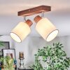 Fallhagen Plafones, Spot techo Cromo, Madera oscura, 2 luces