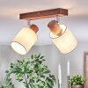 Fallhagen Plafones, Spot techo Cromo, Madera oscura, 2 luces