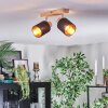 Fallhagen Plafones, Spot techo Cromo, Madera clara, 2 luces