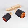 Fallhagen Plafones, Spot techo Cromo, Madera clara, 2 luces