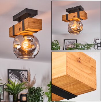 Sernadelo Plafones, Luminarias esféricas Crudo, Negro, 1 luz