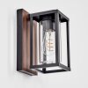 Portalis Aplique de exterior, Apliques Color madera, Negro, 1 luz