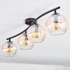 Koyoto Plafones, Luminarias esféricas Colores ámbar, Transparente, 4 luces