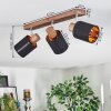 Fallhagen Plafones, Spot techo Cromo, Madera oscura, 3 luces