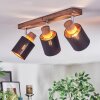 Fallhagen Plafones, Spot techo Cromo, Madera oscura, 3 luces