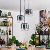 Lauden Lámparas suspendidas, Lámparas colgantes Azul, Transparente, 3 luces